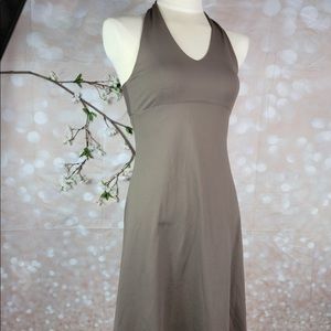 Patagonia stretchy black dress, size L. Cut tie in back